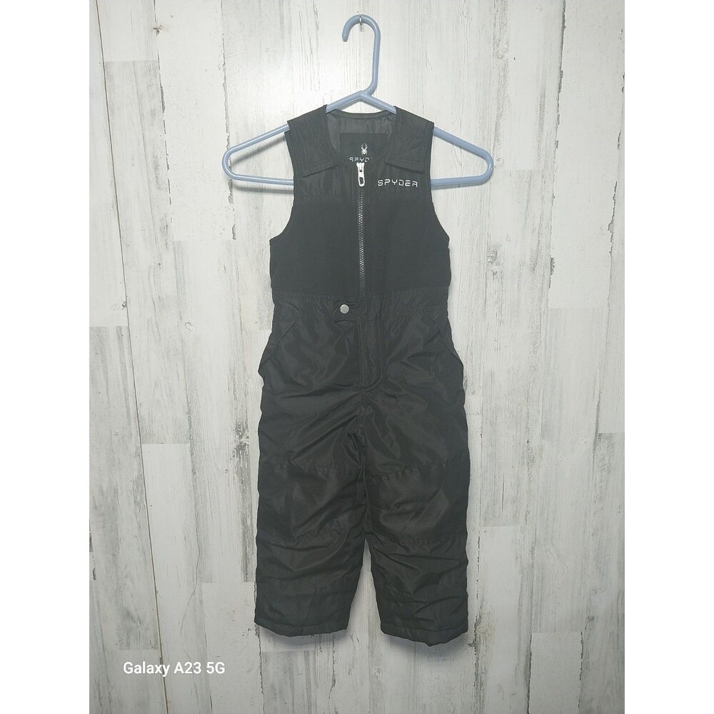 Spyder Boys Size 4T Black Insulated Ski Bib Snow Pants Fleece Snowsuit